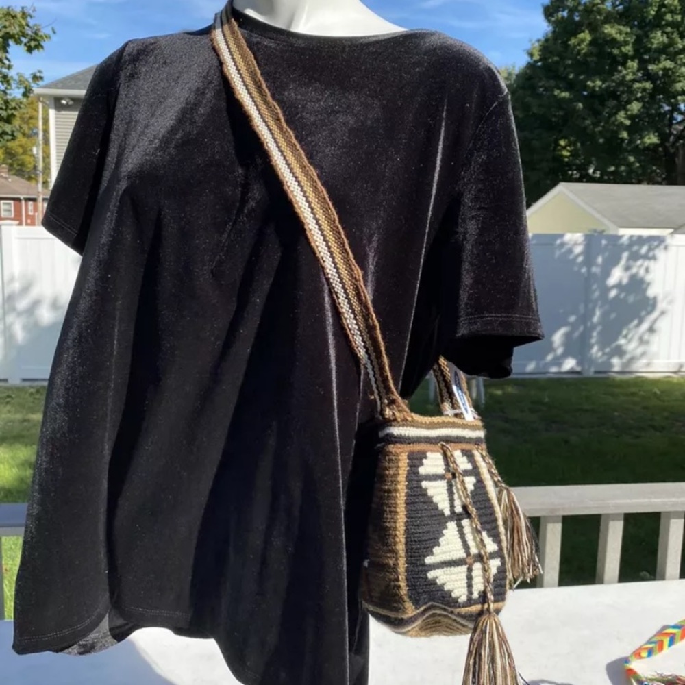 Mini Wayuu Tribe bag brown cream tones crossbody